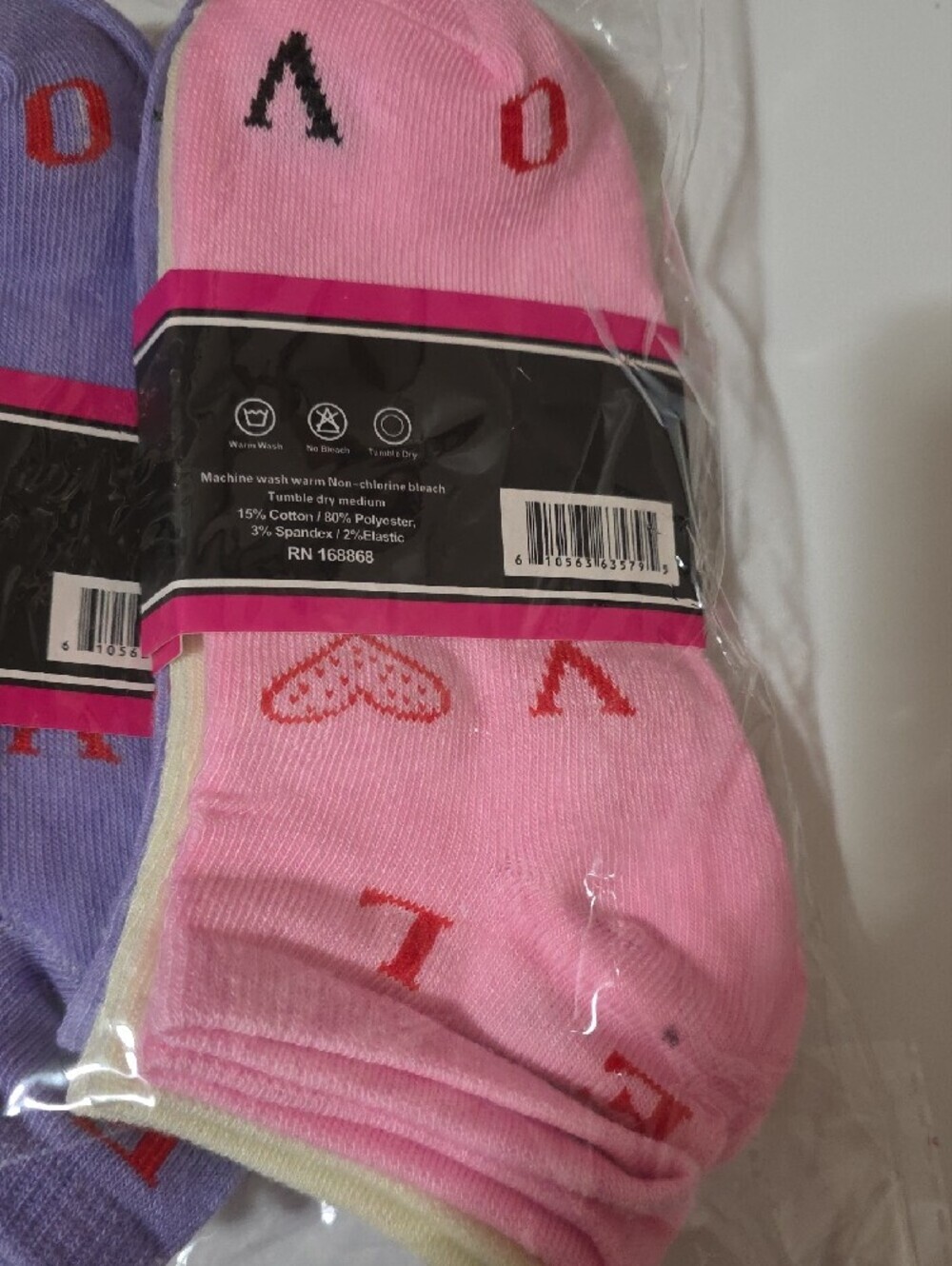 Kids Low Cut  Socks 12 Pack — Purple, Pink, Blue & Yellow - Picture 5 of 5
